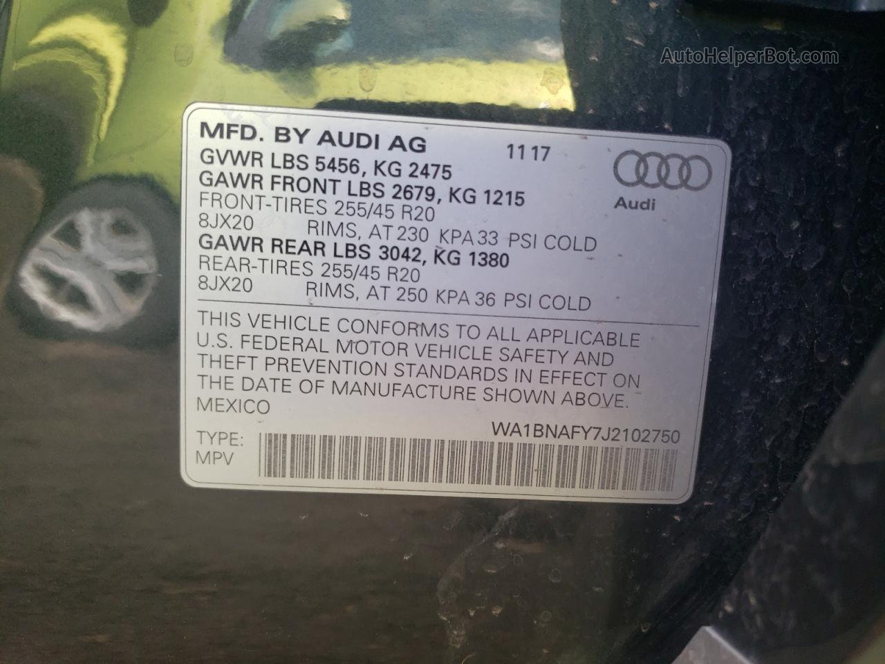 2018 Audi Q5 Premium Plus Charcoal vin: WA1BNAFY7J2102750