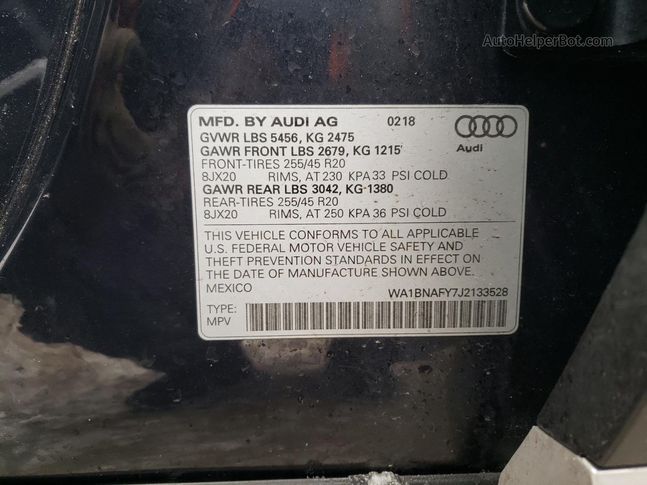 2018 Audi Q5 Premium Plus Blue vin: WA1BNAFY7J2133528