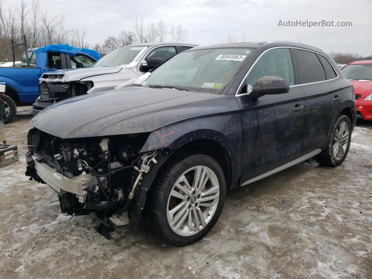 2018 Audi Q5 Premium Plus Синий vin: WA1BNAFY7J2133528