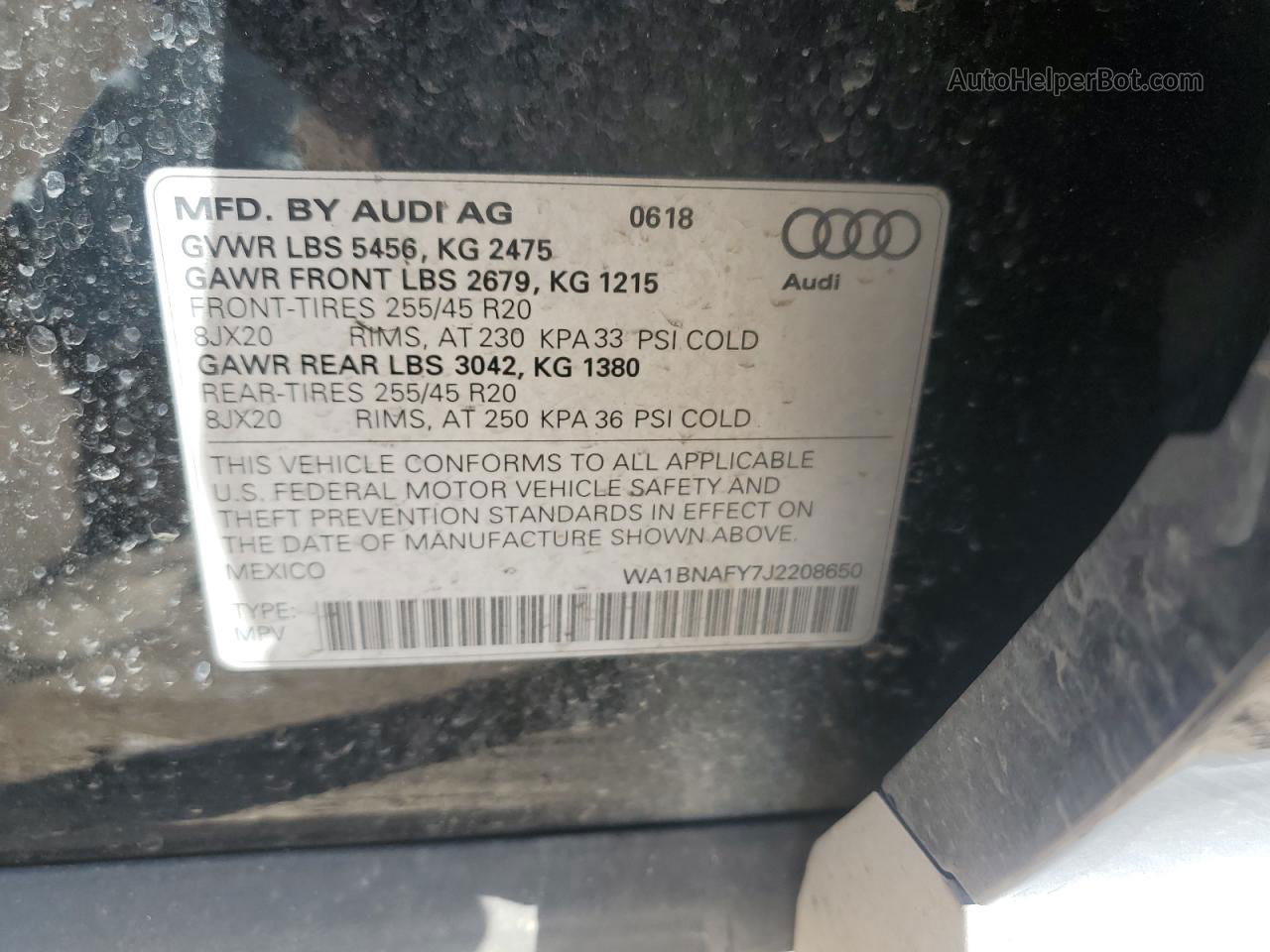 2018 Audi Q5 Premium Plus Черный vin: WA1BNAFY7J2208650