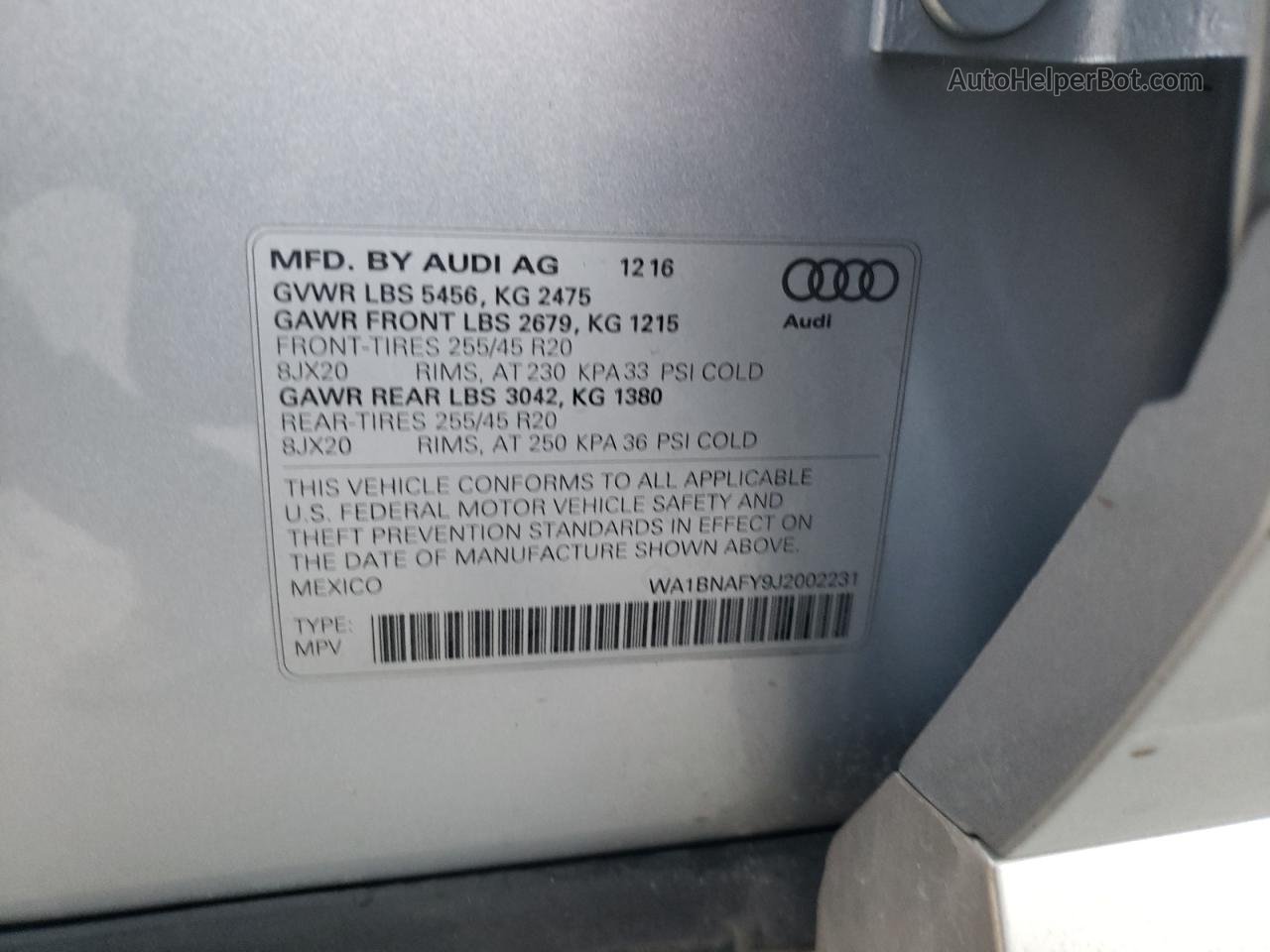 2018 Audi Q5 Premium Plus Silver vin: WA1BNAFY9J2002231