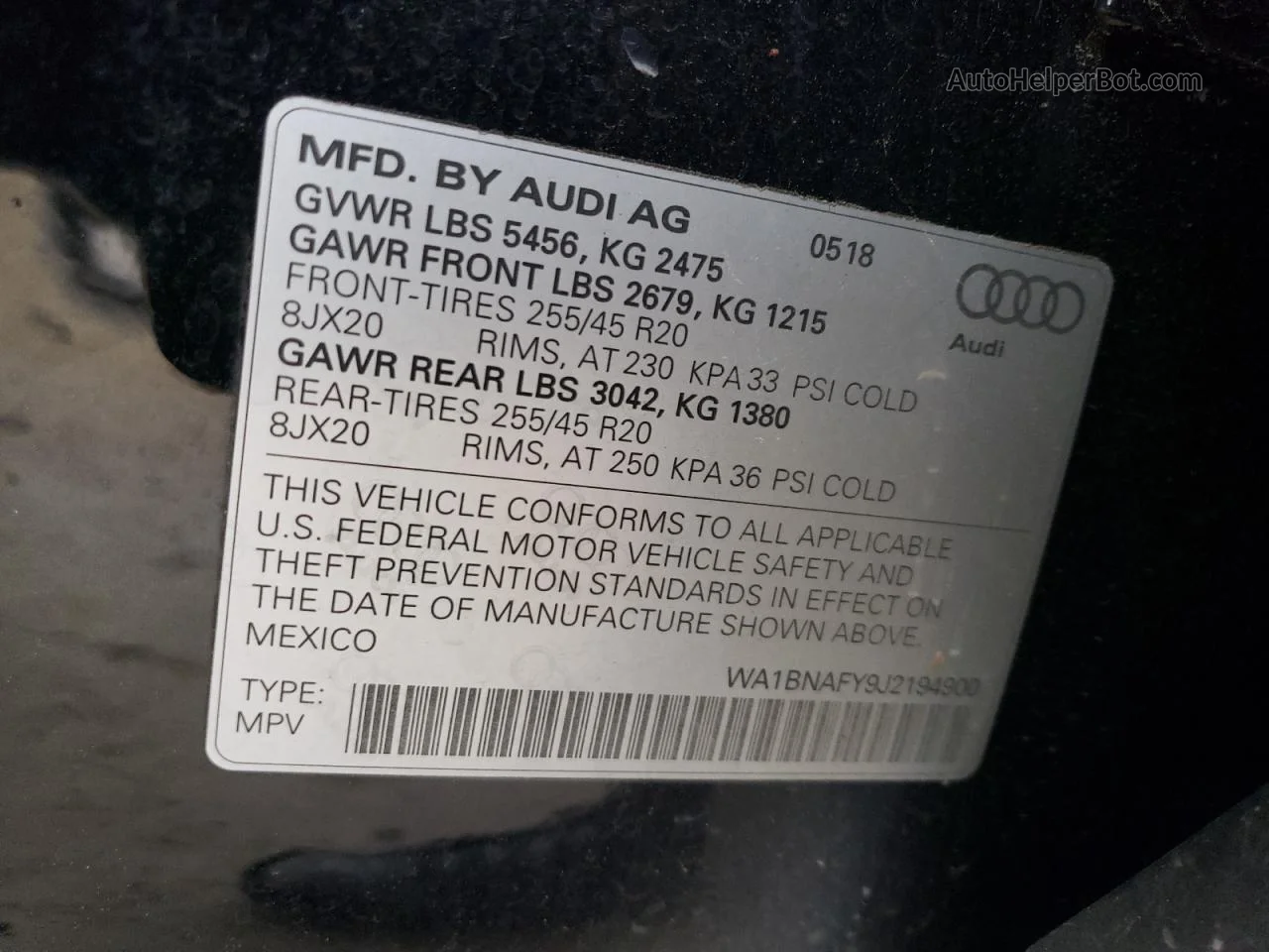 2018 Audi Q5 Premium Plus Black vin: WA1BNAFY9J2194900