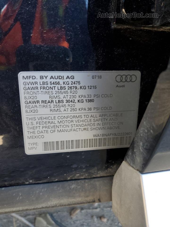 2018 Audi Q5 Premium Plus Black vin: WA1BNAFY9J2222601