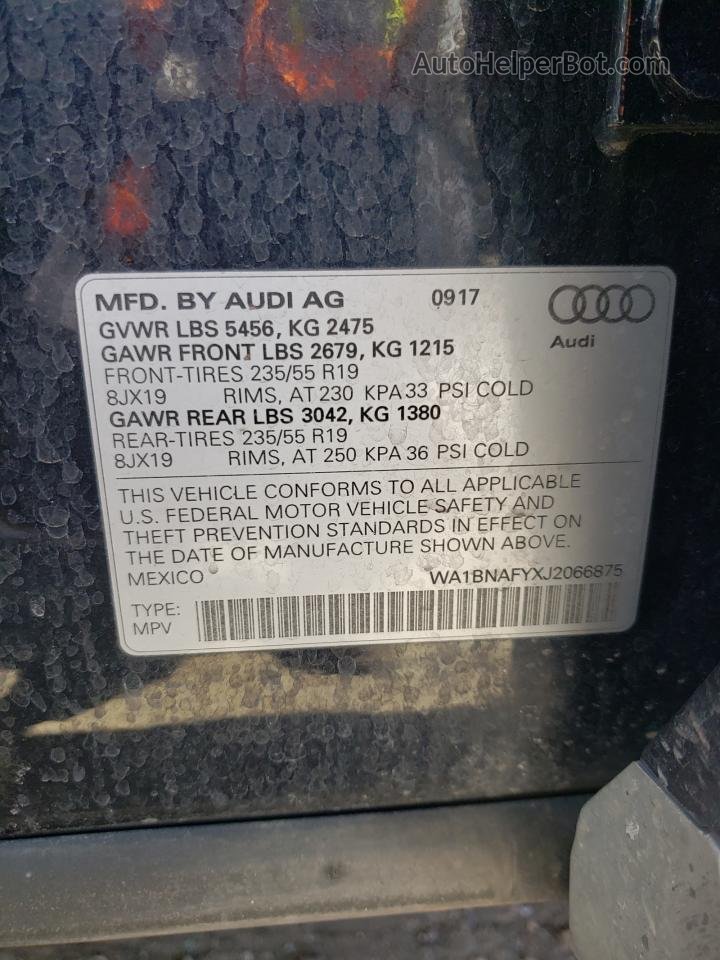 2018 Audi Q5 Premium Plus Blue vin: WA1BNAFYXJ2066875