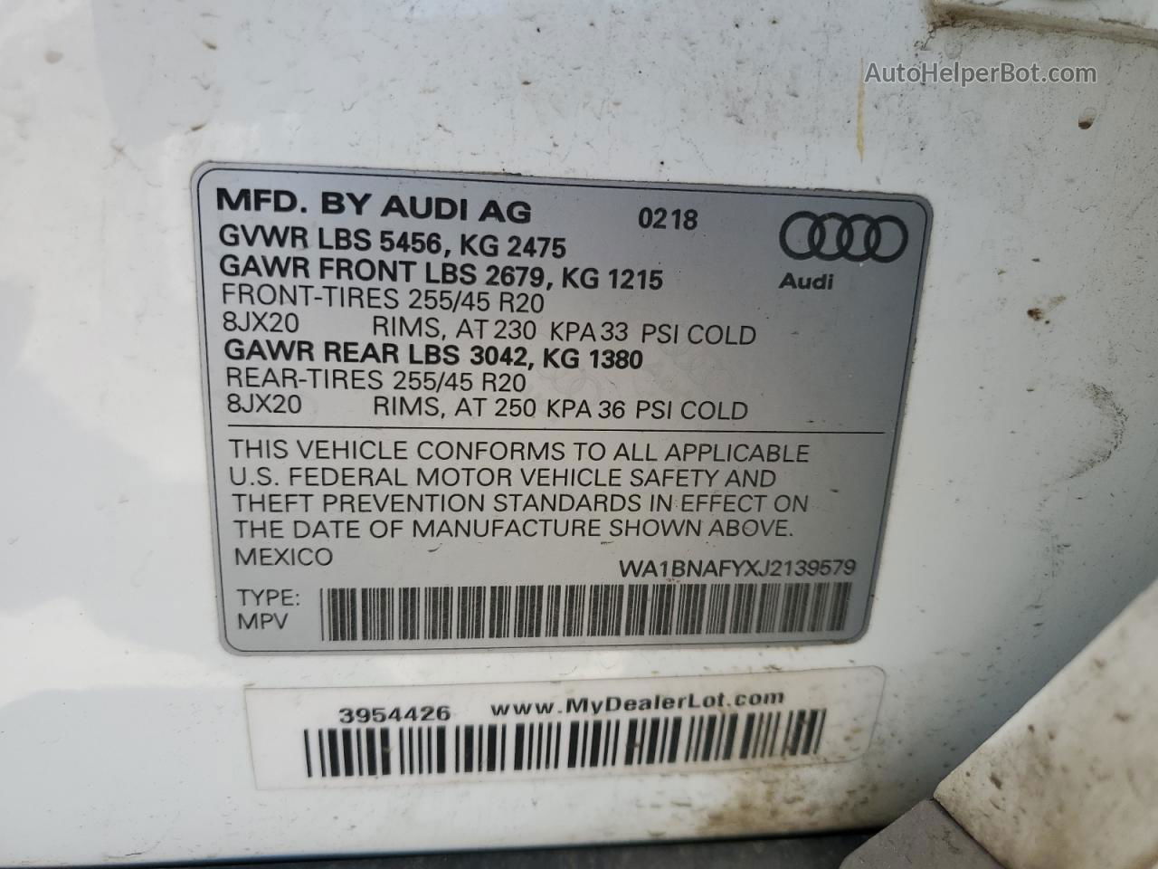 2018 Audi Q5 Premium Plus White vin: WA1BNAFYXJ2139579