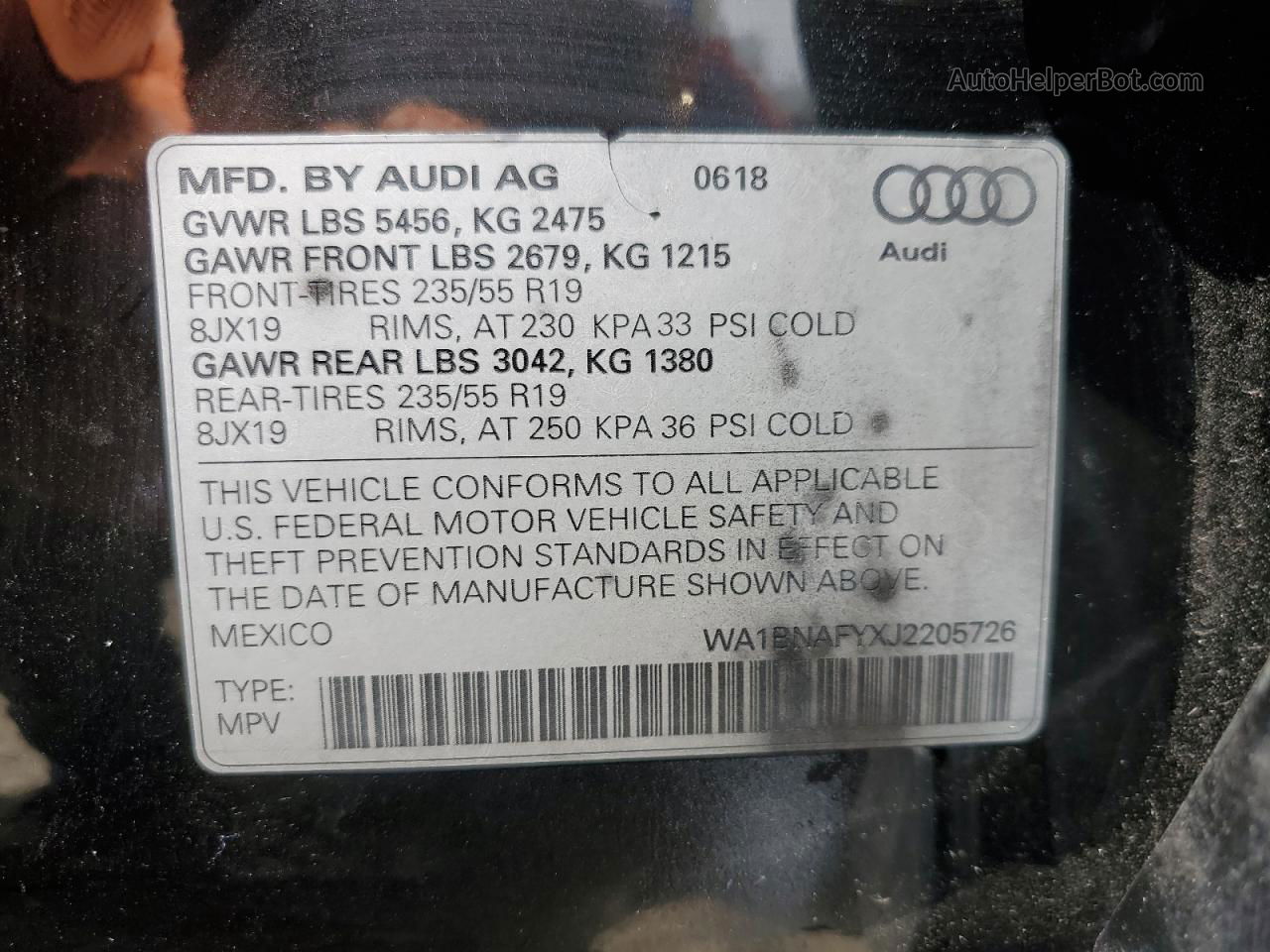 2018 Audi Q5 Premium Plus Black vin: WA1BNAFYXJ2205726