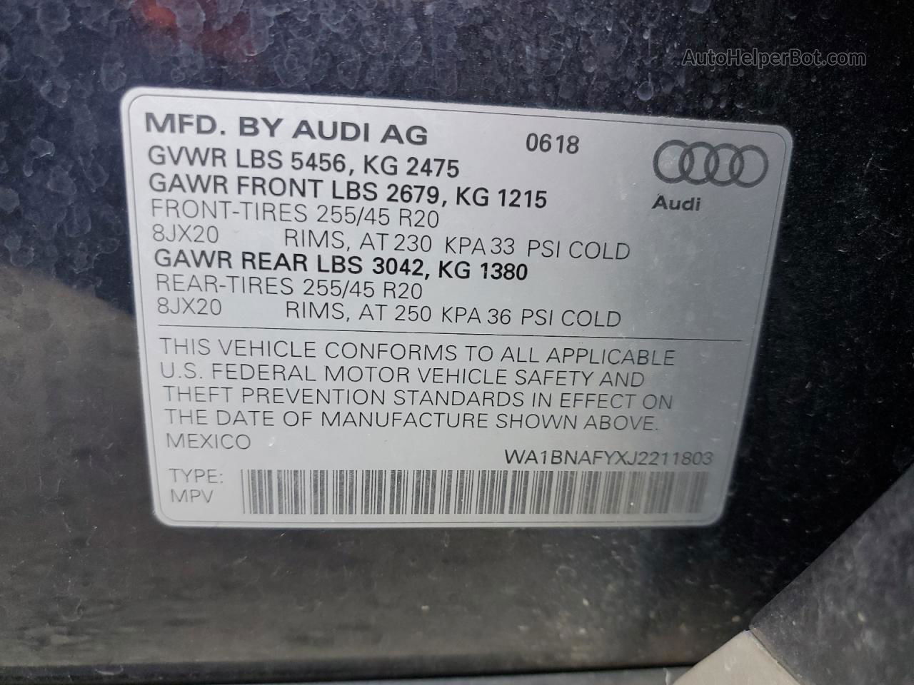 2018 Audi Q5 Premium Plus Синий vin: WA1BNAFYXJ2211803