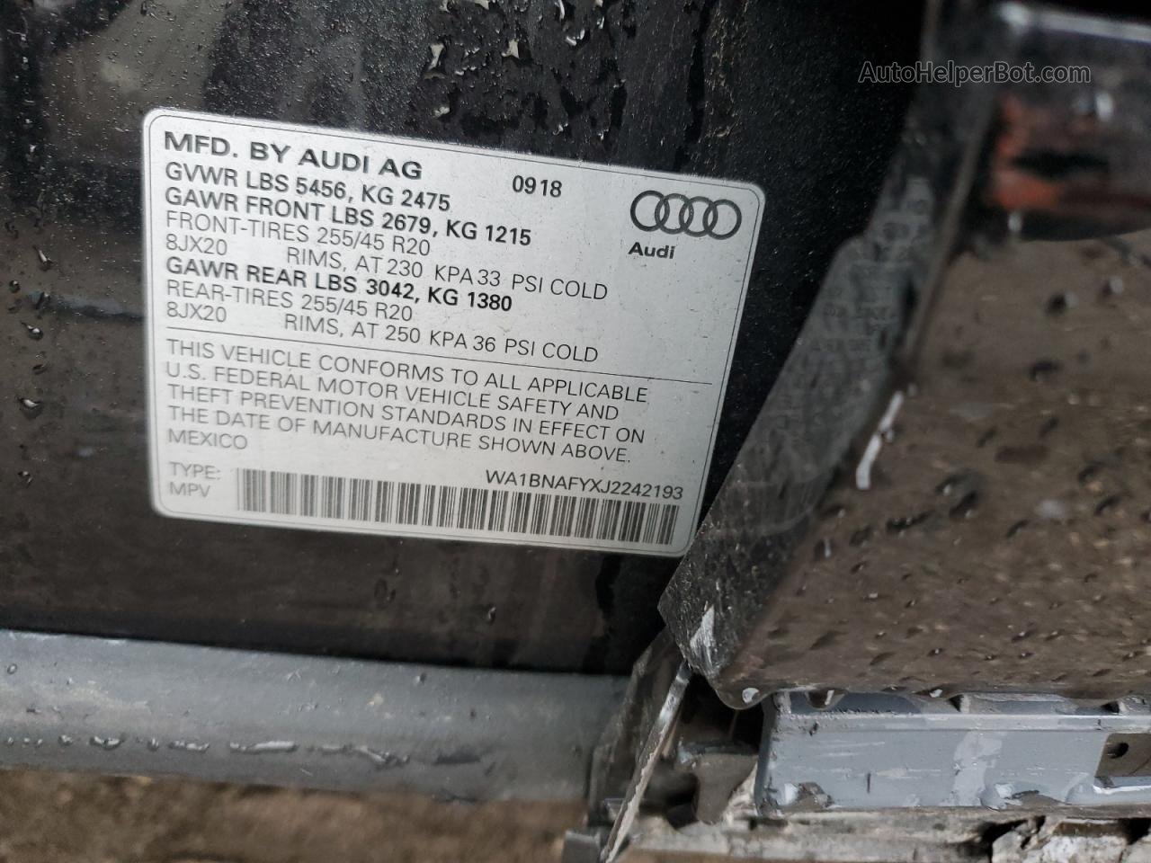 2018 Audi Q5 Premium Plus Черный vin: WA1BNAFYXJ2242193