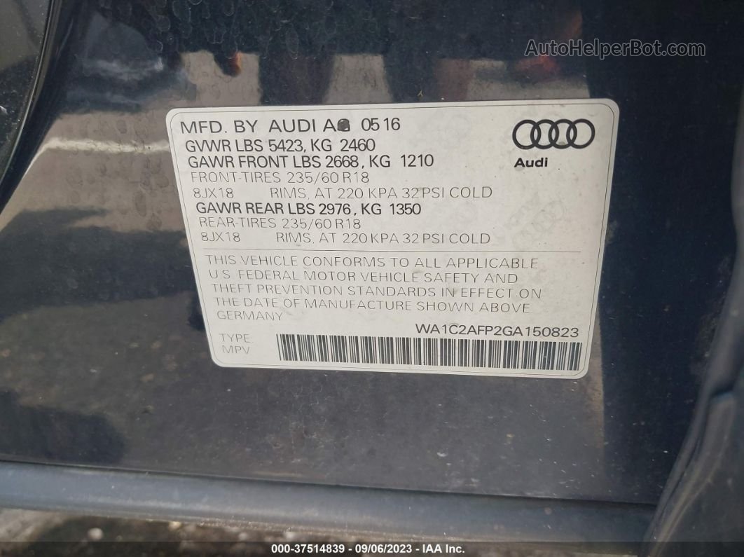 2016 Audi Q5 Premium Dark Blue vin: WA1C2AFP2GA150823