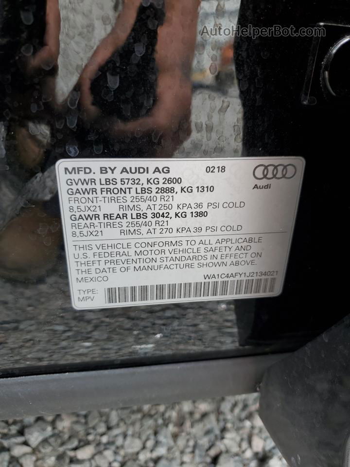 2018 Audi Sq5 Prestige Черный vin: WA1C4AFY1J2134021