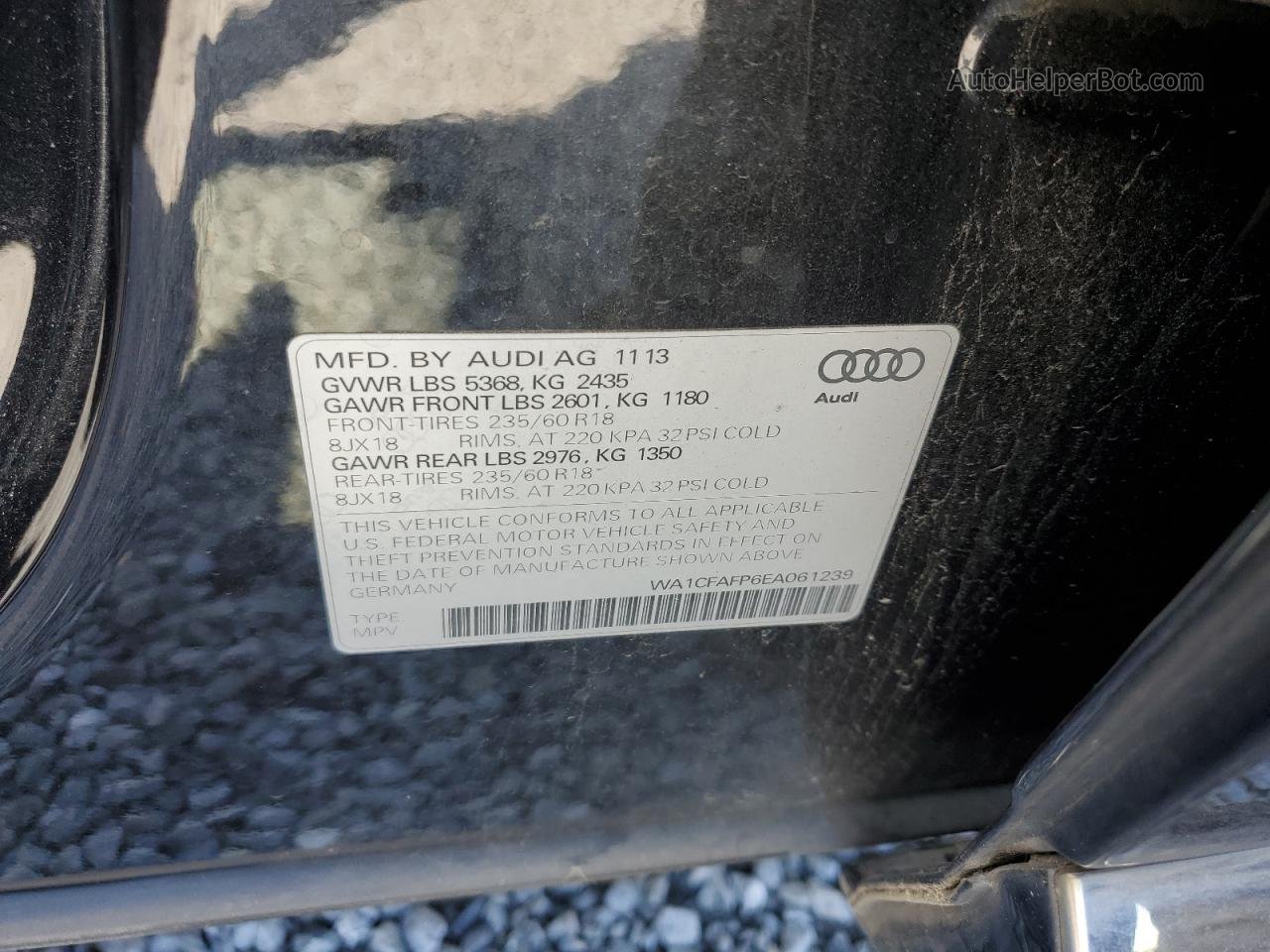 2014 Audi Q5 Premium Black vin: WA1CFAFP6EA061239