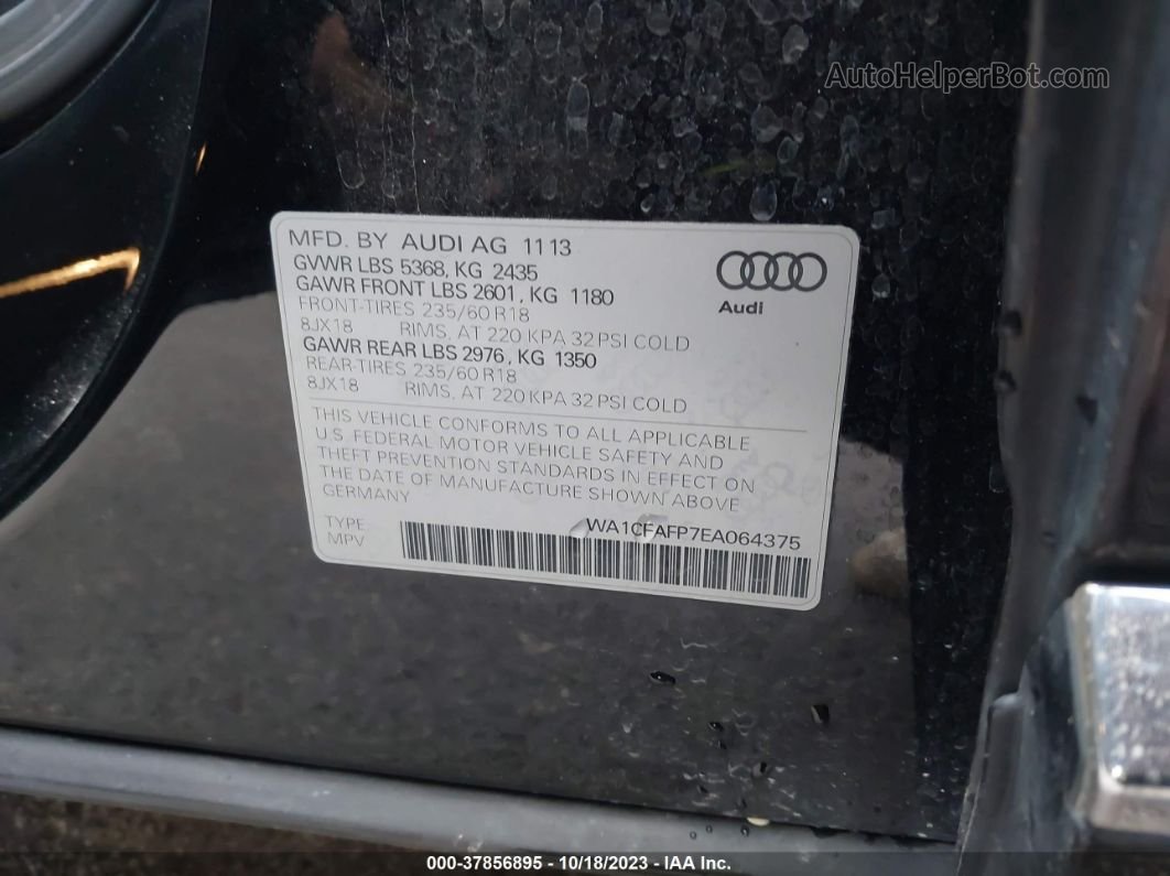2014 Audi Q5 2.0t Premium Black vin: WA1CFAFP7EA064375