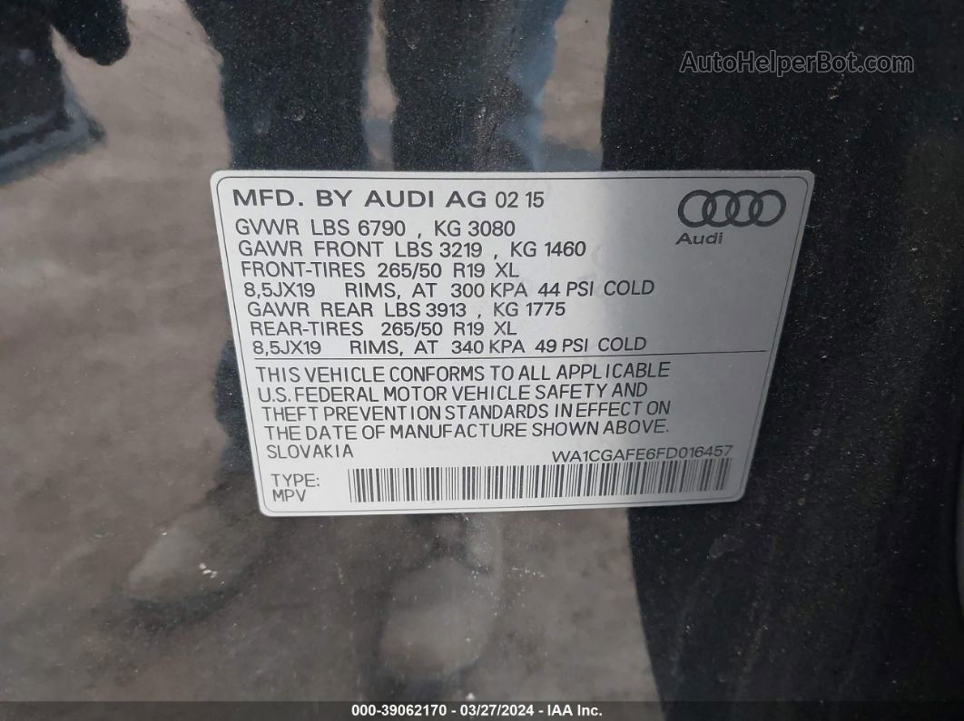 2015 Audi Q7 3.0t Premium Черный vin: WA1CGAFE6FD016457