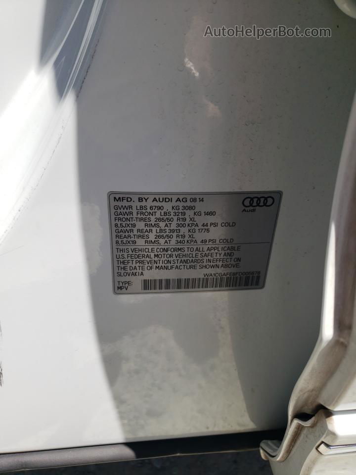 2015 Audi Q7 Premium White vin: WA1CGAFE8FD005878