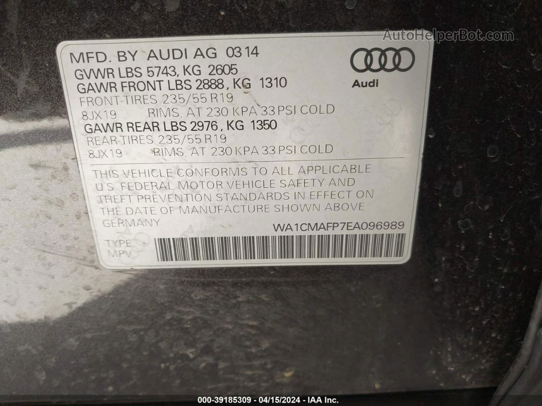 2014 Audi Q5 3.0 Tdi Premium Plus Brown vin: WA1CMAFP7EA096989