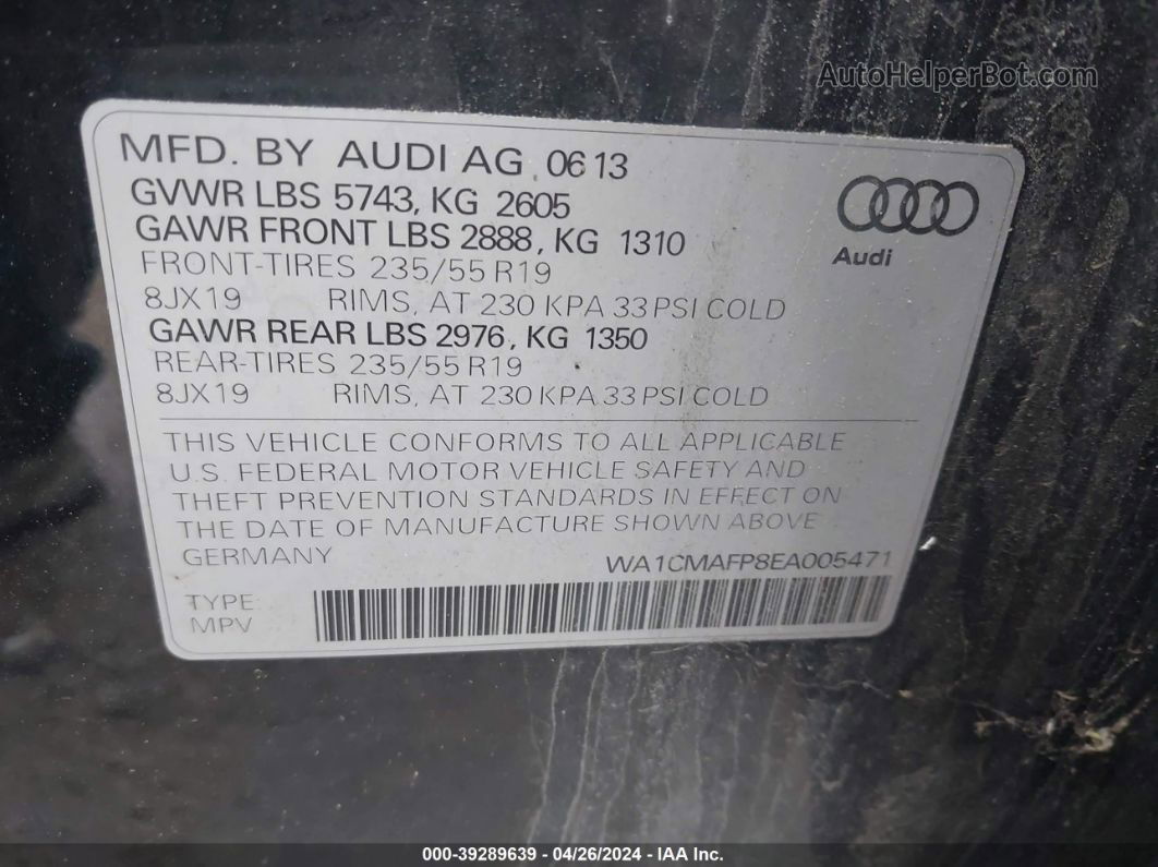 2014 Audi Q5 3.0 Tdi Premium Plus Черный vin: WA1CMAFP8EA005471