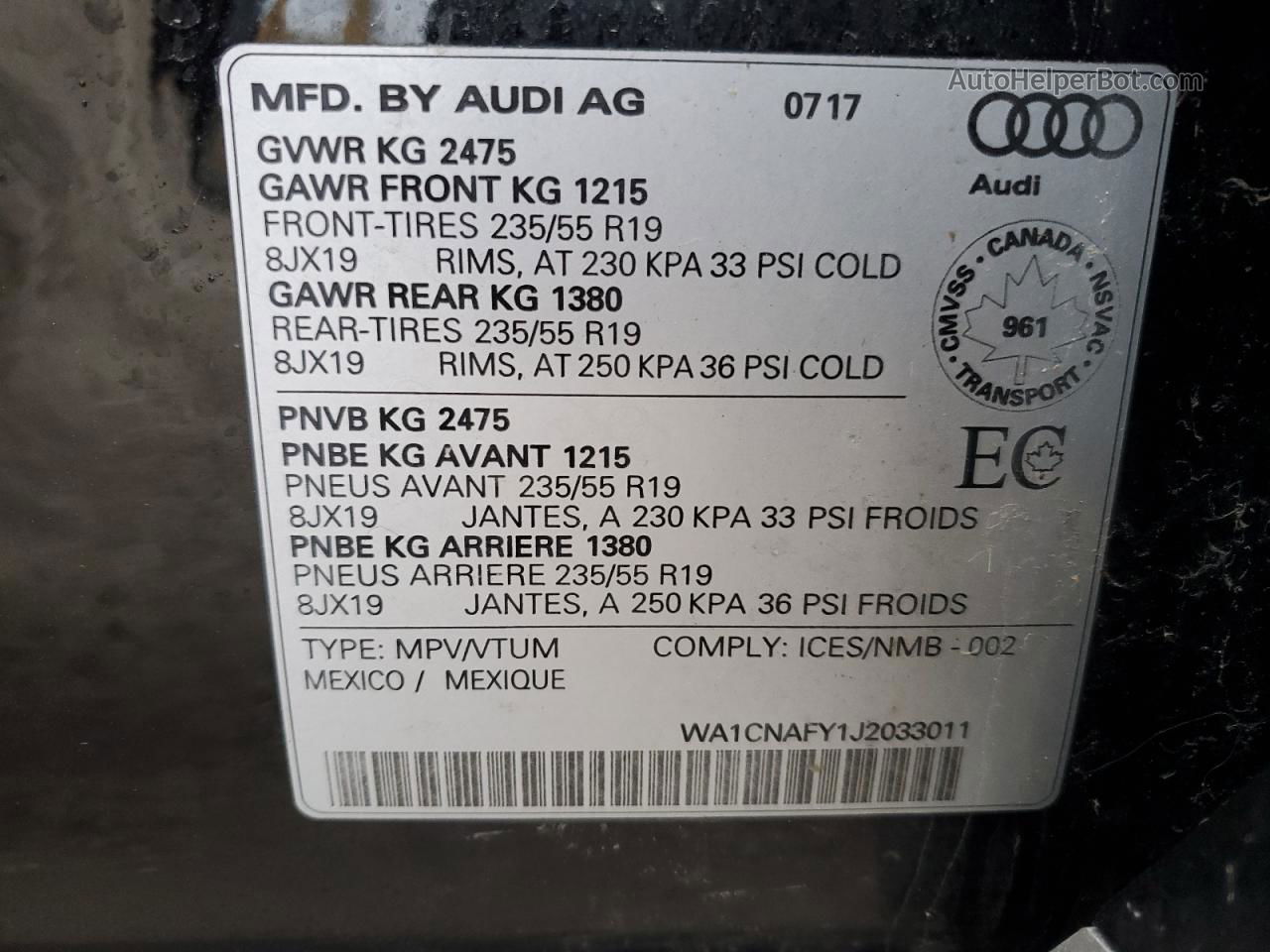 2018 Audi Q5 Prestige Black vin: WA1CNAFY1J2033011