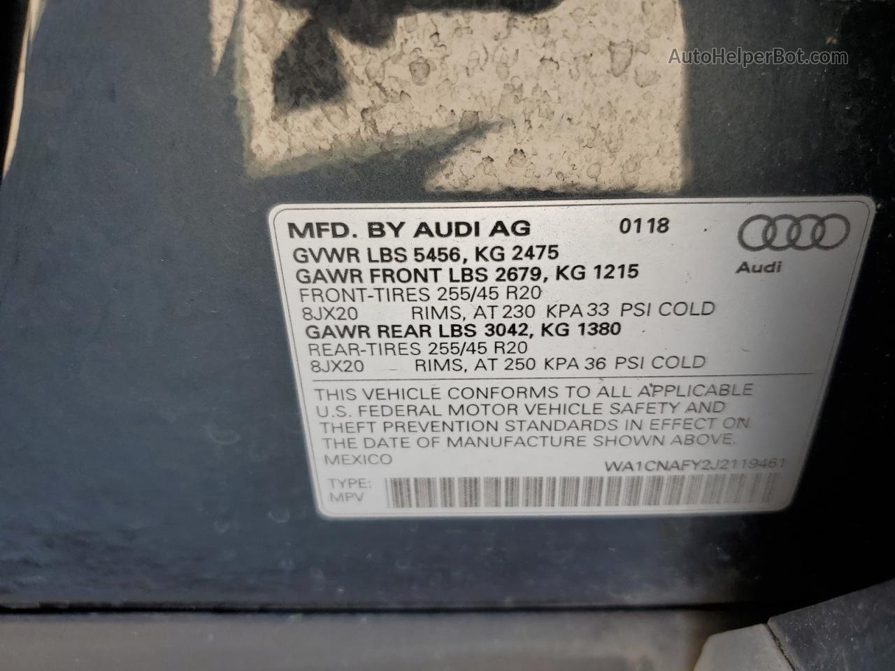 2018 Audi Q5 Prestige Black vin: WA1CNAFY2J2119461