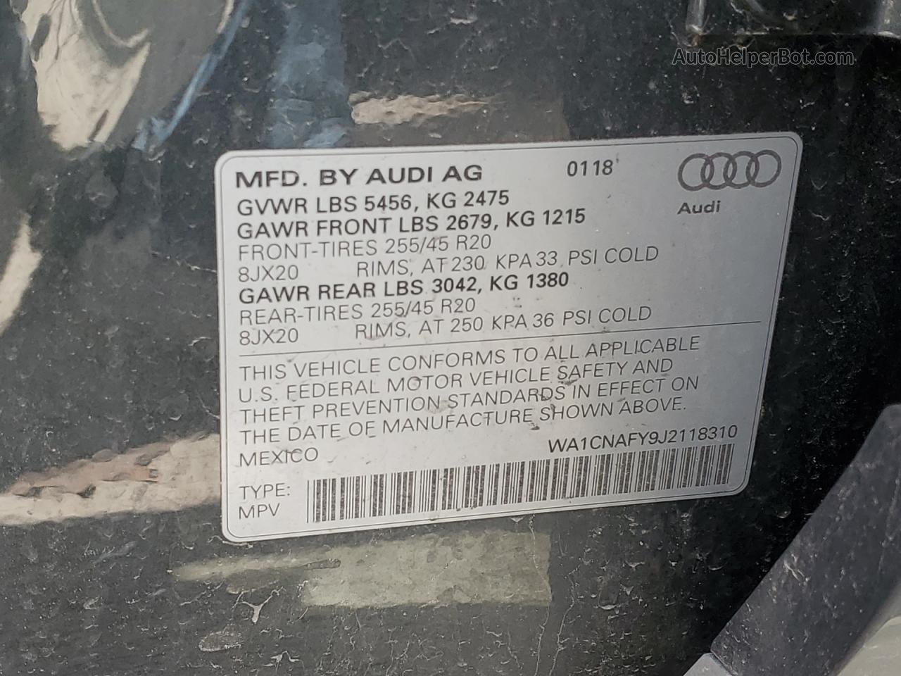 2018 Audi Q5 Prestige Gray vin: WA1CNAFY9J2118310