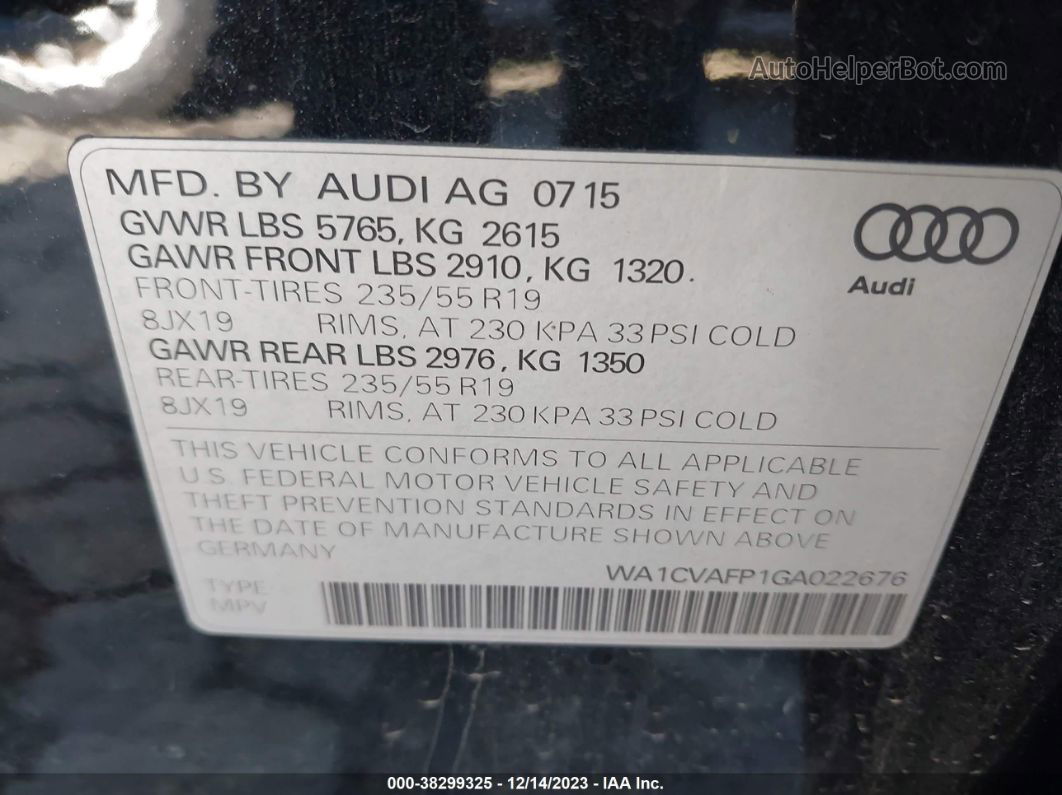 2016 Audi Q5 3.0 Tdi Premium Plus Черный vin: WA1CVAFP1GA022676