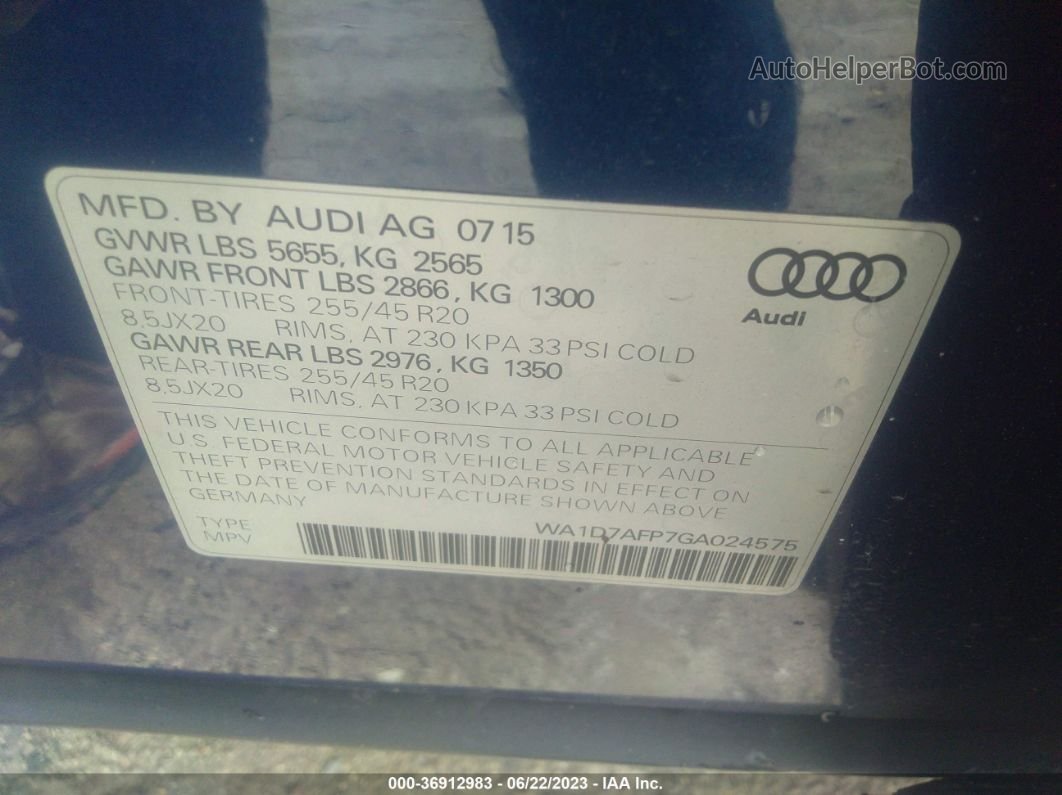 2016 Audi Q5 Premium Plus Blue vin: WA1D7AFP7GA024575