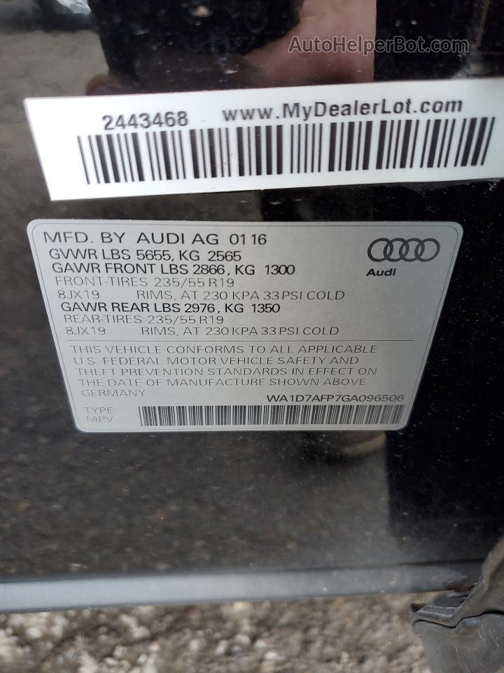 2016 Audi Q5 Premium Plus S-line Black vin: WA1D7AFP7GA096506