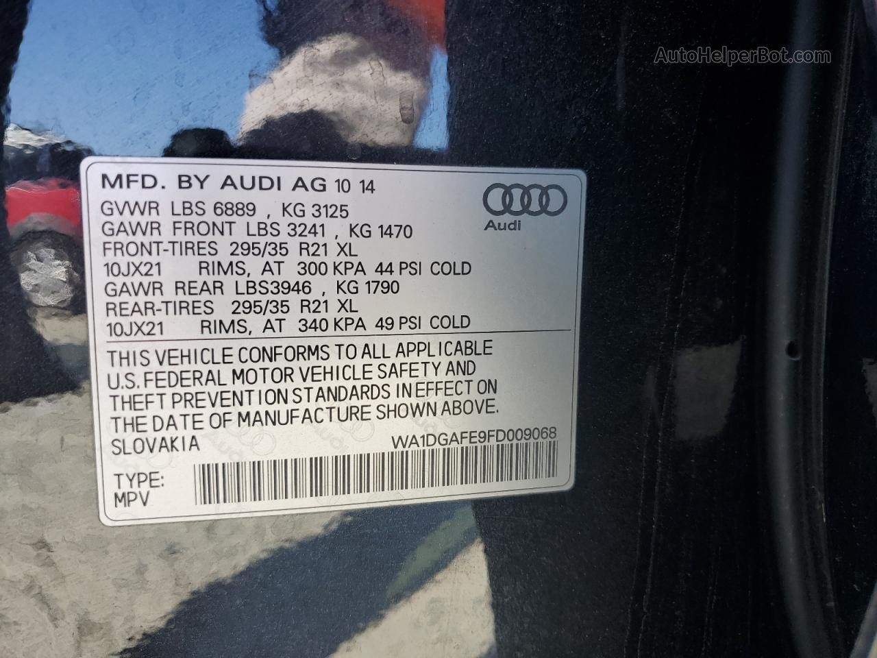 2015 Audi Q7 Prestige Черный vin: WA1DGAFE9FD009068