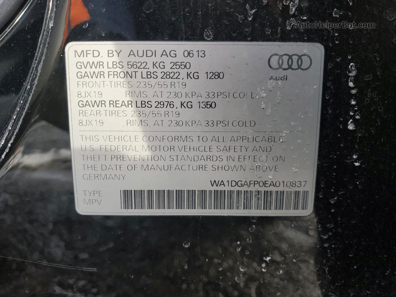 2014 Audi Q5 Premium Plus Black vin: WA1DGAFP0EA010837