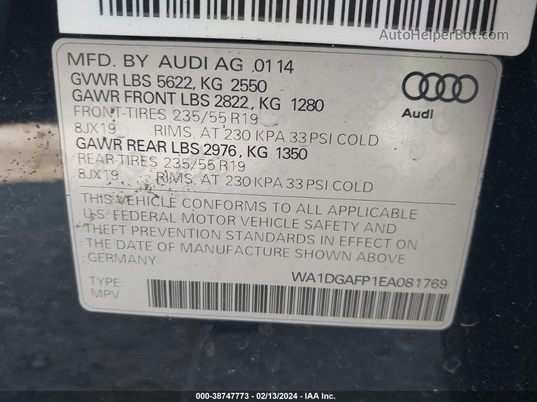 2014 Audi Q5 3.0t Premium Plus Blue vin: WA1DGAFP1EA081769
