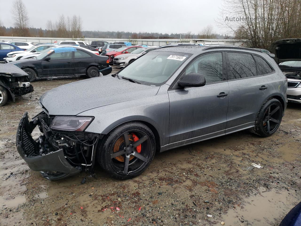 2014 Audi Q5 Premium Plus Gray vin: WA1DGAFP3EA088612