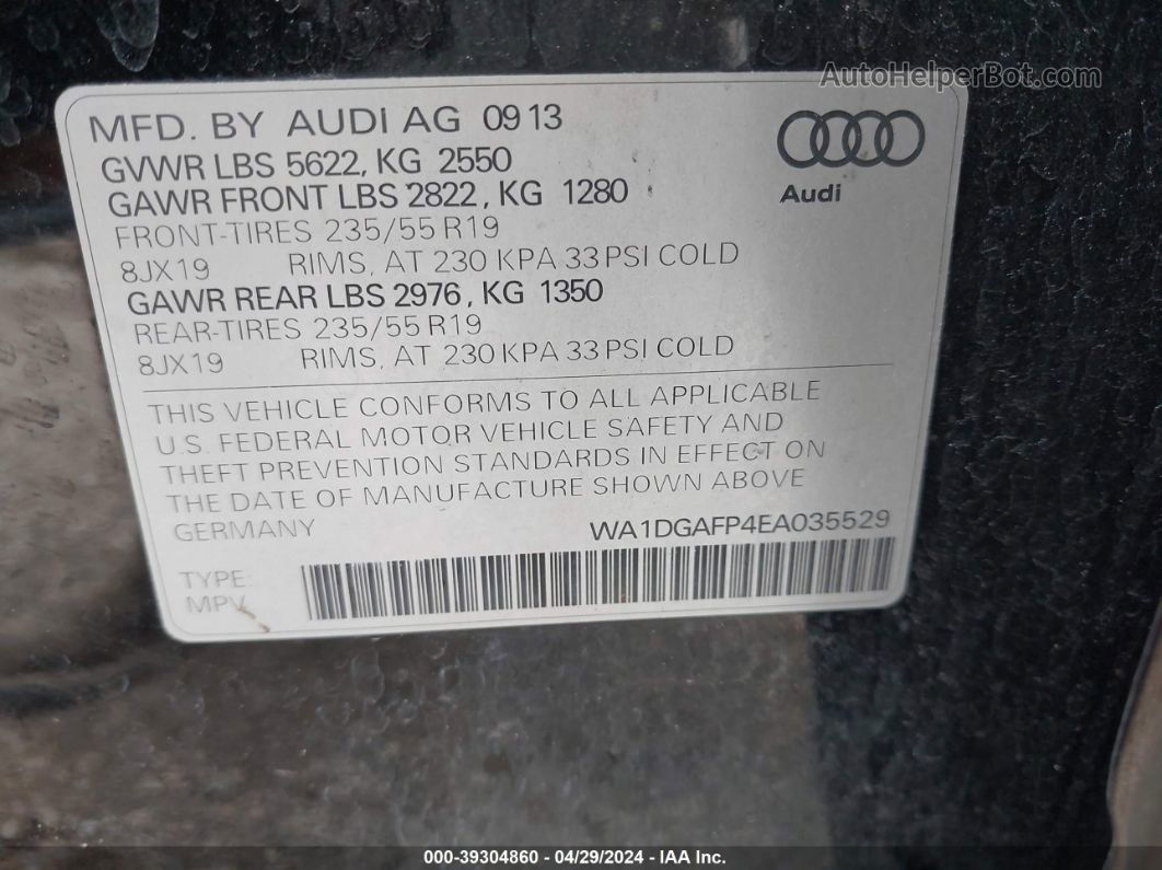 2014 Audi Q5 3.0t Premium Plus Черный vin: WA1DGAFP4EA035529