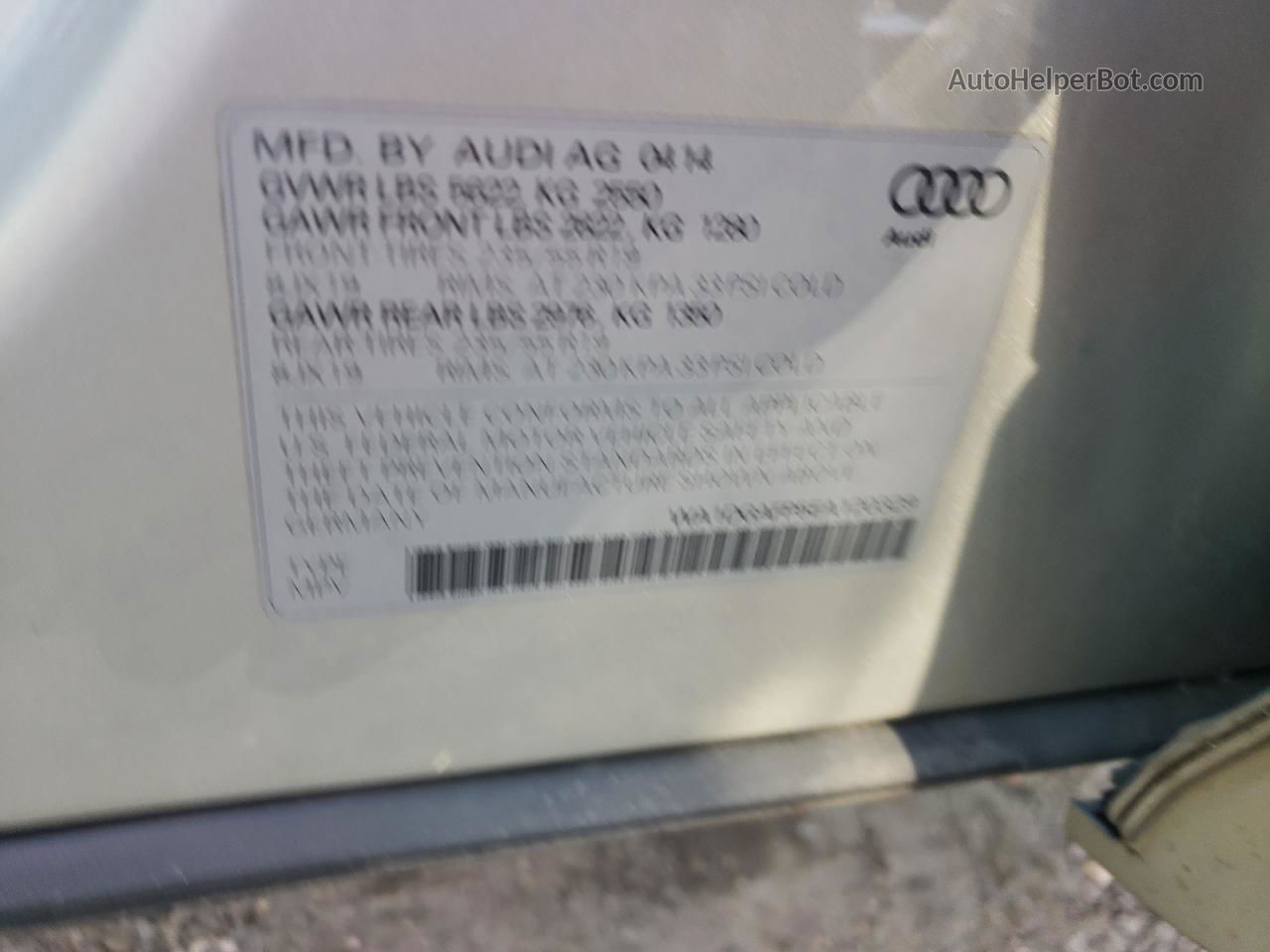 2014 Audi Q5 Premium Plus Серебряный vin: WA1DGAFP5EA120329