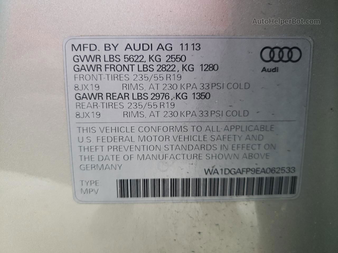 2014 Audi Q5 Premium Plus Gold vin: WA1DGAFP9EA062533