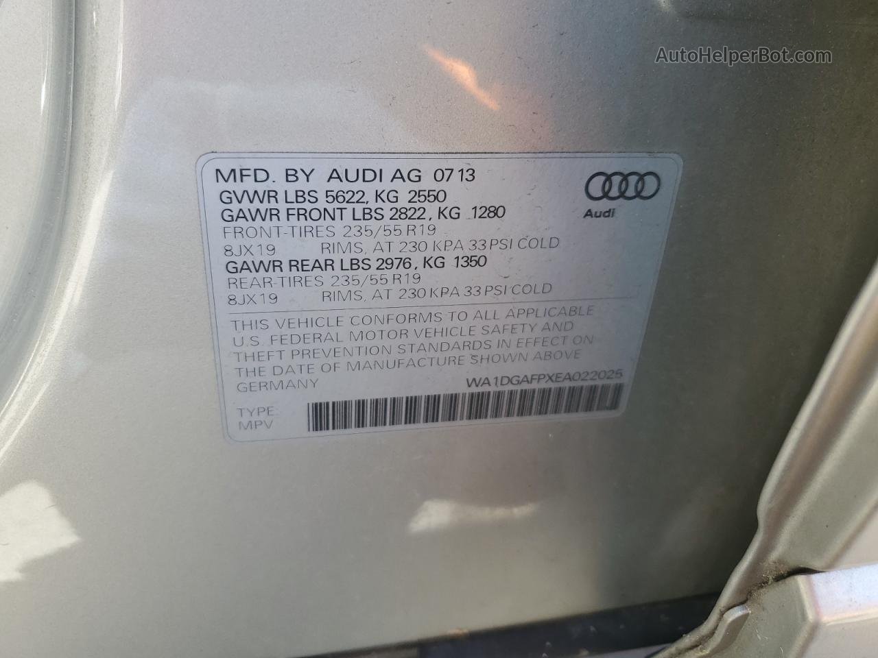 2014 Audi Q5 Premium Plus Silver vin: WA1DGAFPXEA022025