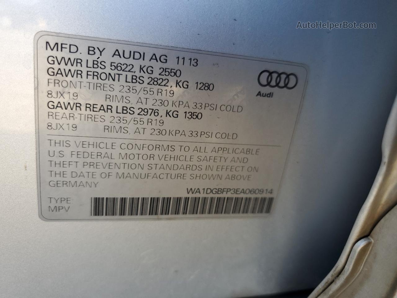 2014 Audi Q5 Premium Plus Silver vin: WA1DGBFP3EA060914