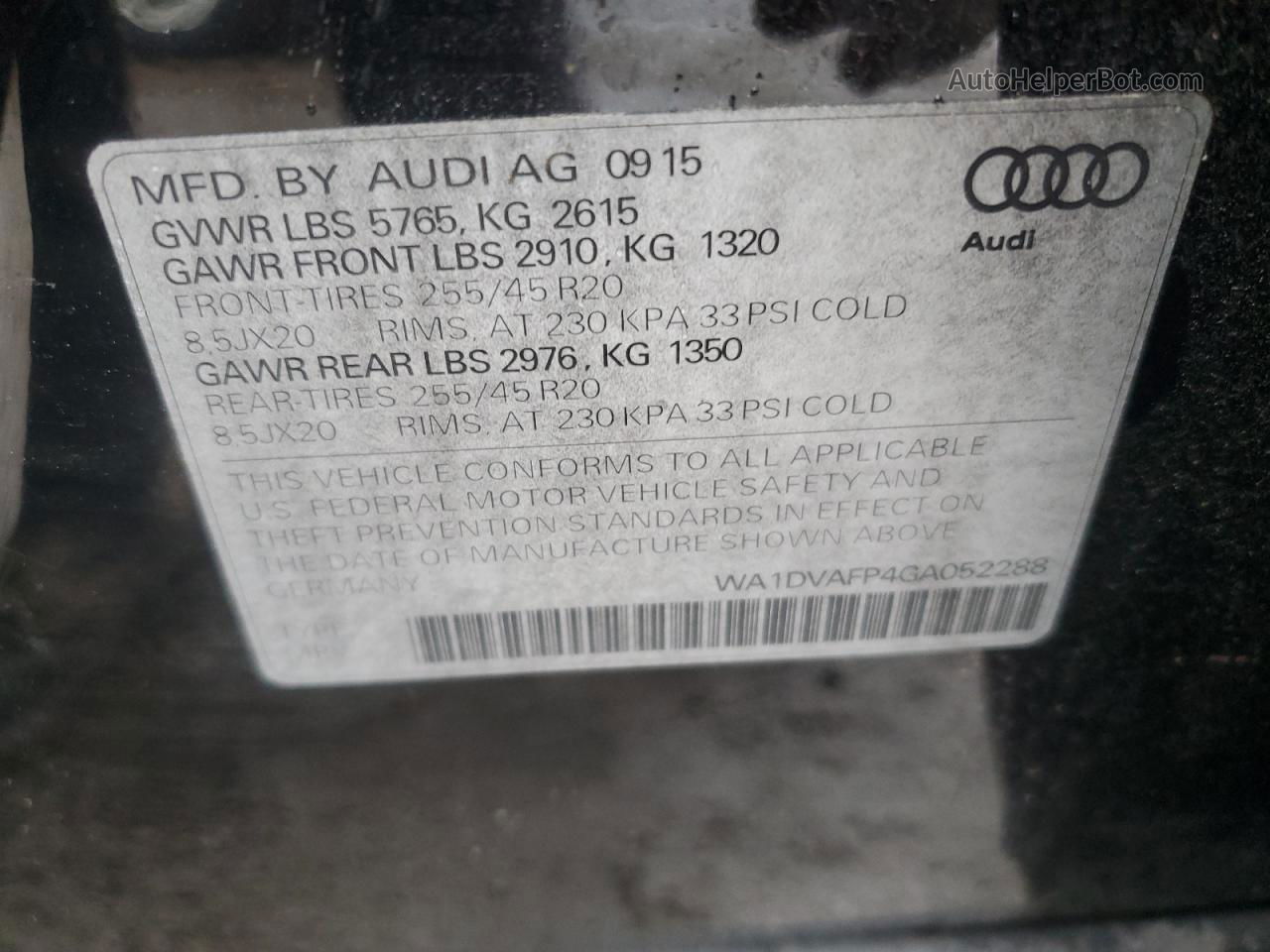 2016 Audi Q5 Tdi Premium Plus S-line Черный vin: WA1DVAFP4GA052288