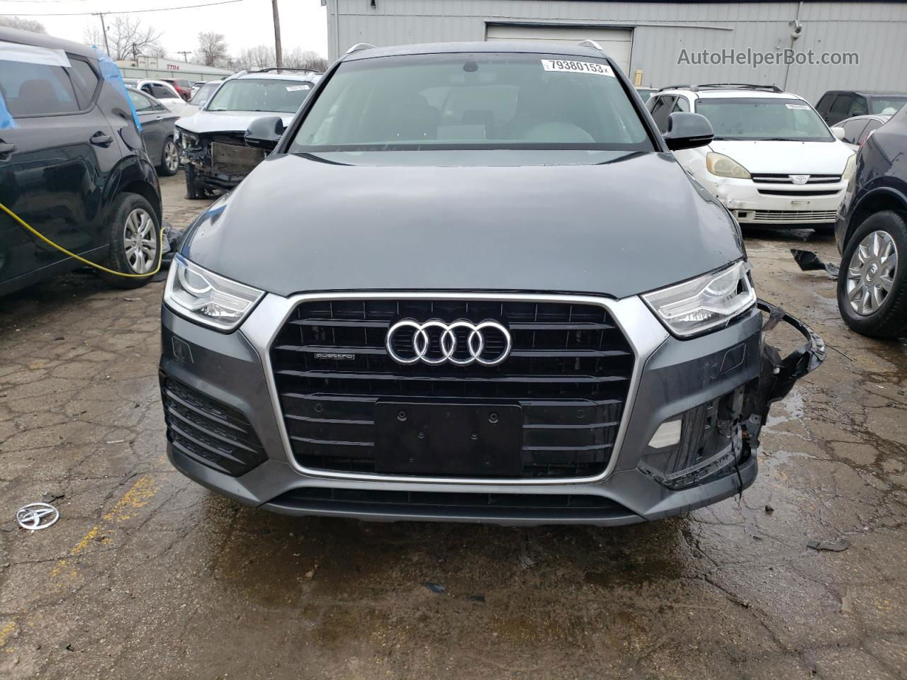 2018 Audi Q3 Premium Серый vin: WA1ECCFS3JR011606