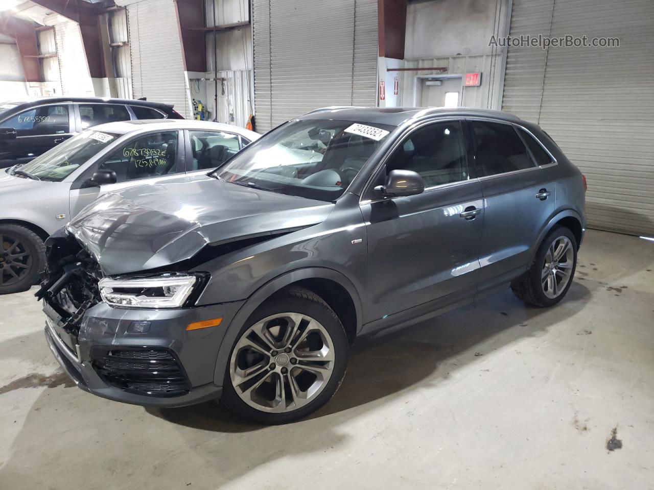 2018 Audi Q3 Premium Plus Gray vin: WA1HCCFS7JR027370