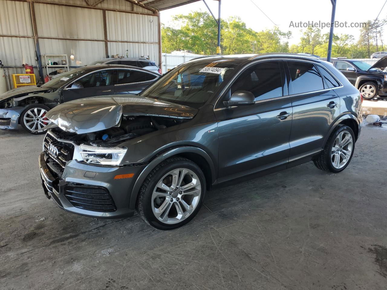 2018 Audi Q3 Premium Plus Серый vin: WA1HCCFSXJR002074