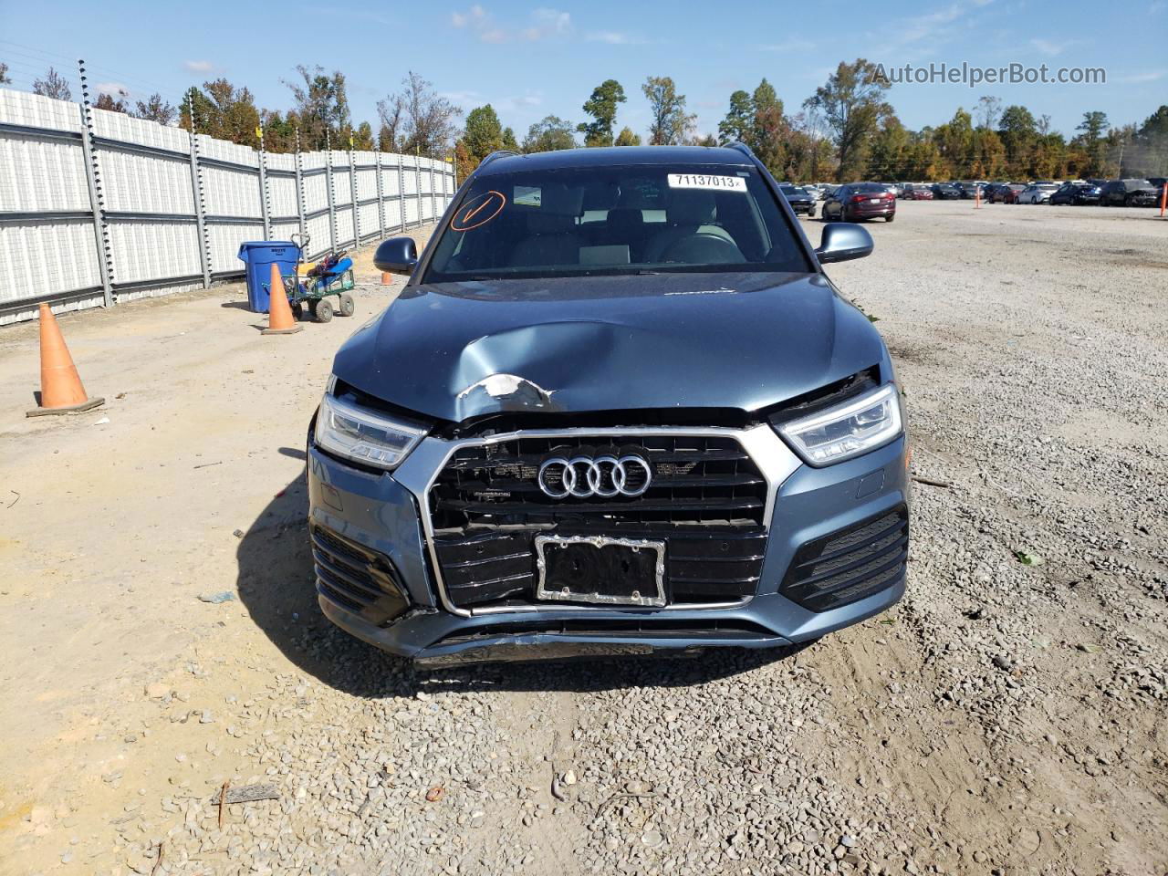 2018 Audi Q3 Premium Plus Синий vin: WA1JCCFS3JR016271