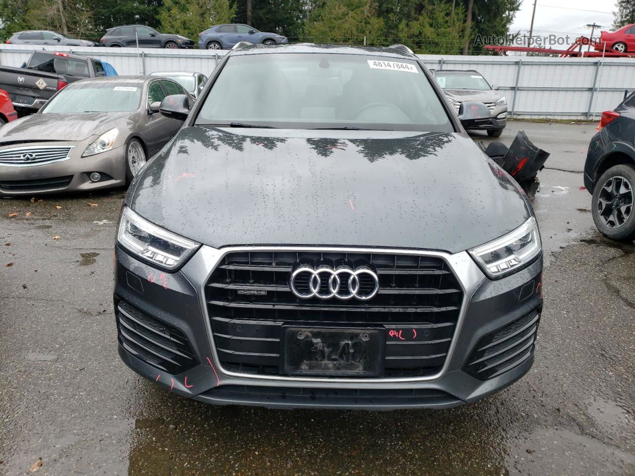 2018 Audi Q3 Premium Plus Серый vin: WA1JCCFS3JR029103