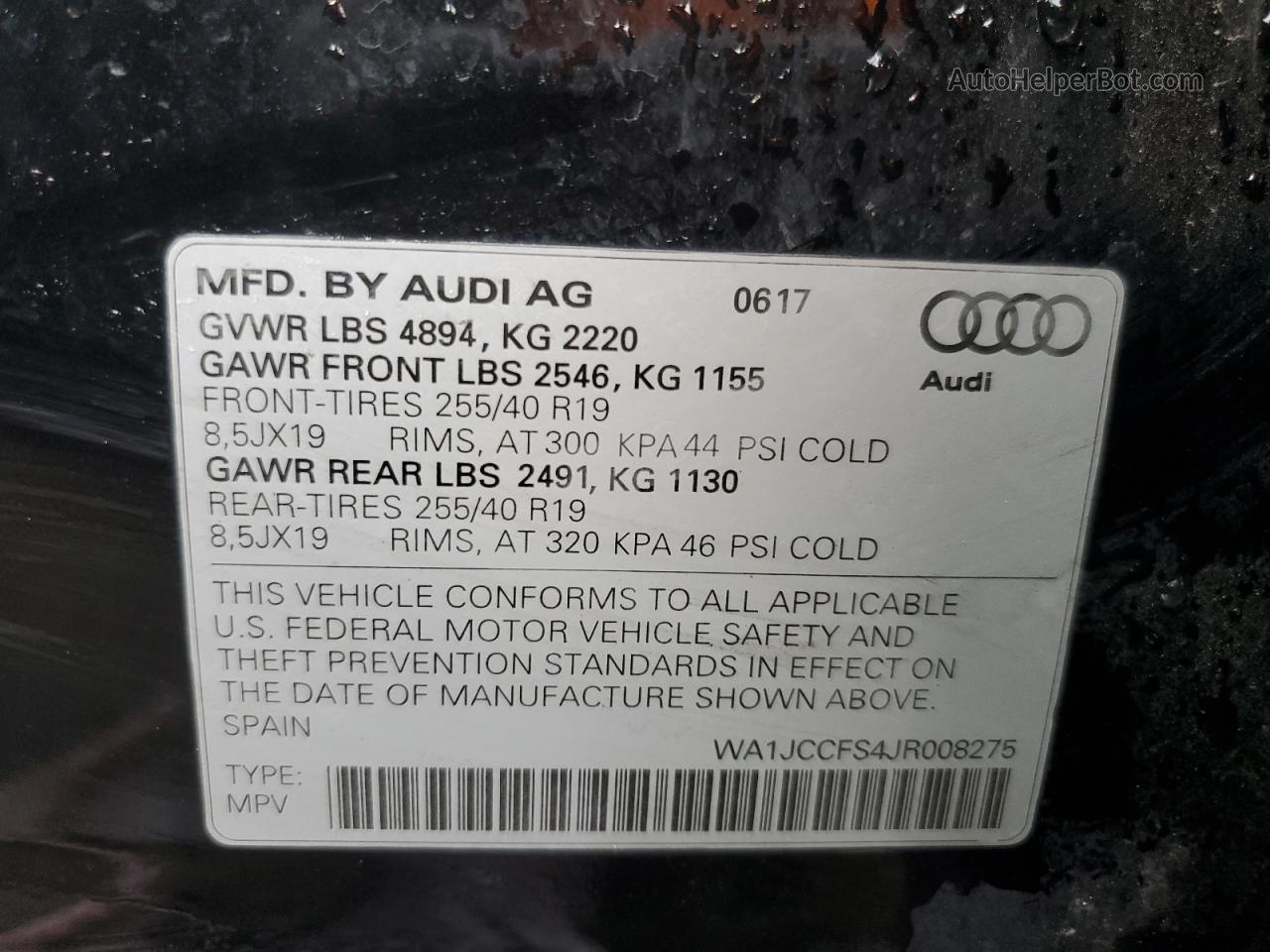 2018 Audi Q3 Premium Plus Black vin: WA1JCCFS4JR008275