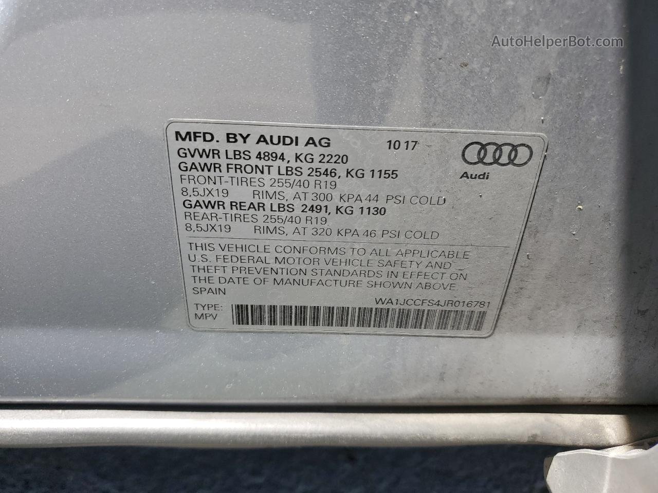 2018 Audi Q3 Premium Plus Silver vin: WA1JCCFS4JR016781