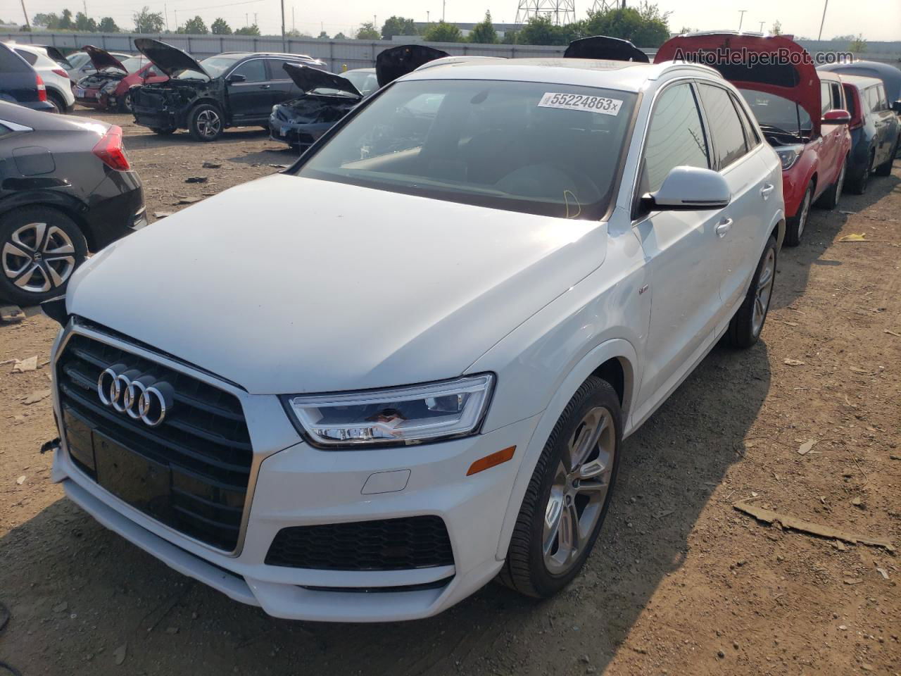 2018 Audi Q3 Premium Plus White vin: WA1JCCFS6JR023747