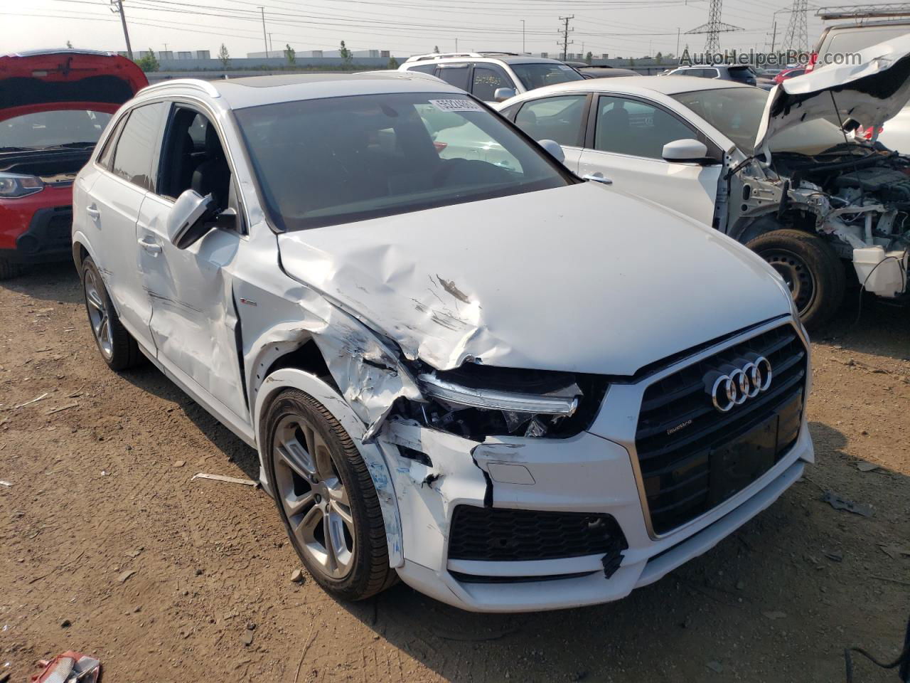 2018 Audi Q3 Premium Plus White vin: WA1JCCFS6JR023747