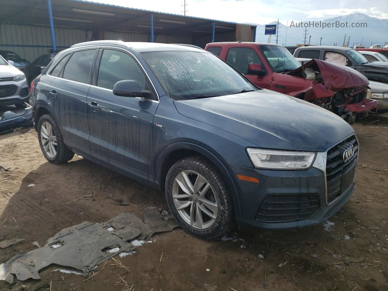 2018 Audi Q3 Premium Plus Blue vin: WA1JCCFS8JR007355