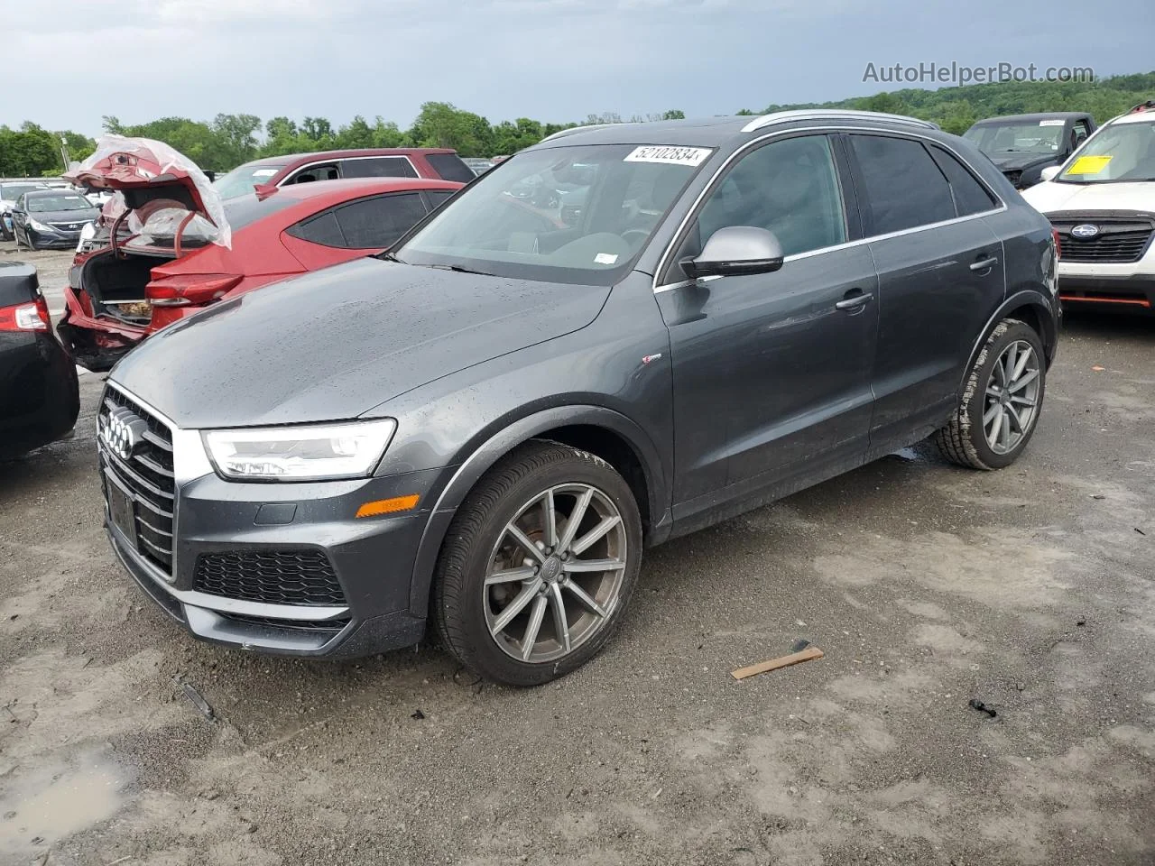 2018 Audi Q3 Premium Plus Серый vin: WA1JCCFS8JR022793