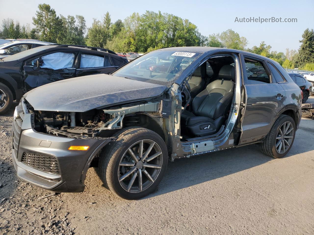 2018 Audi Q3 Premium Plus Gray vin: WA1JCCFS9JR015349