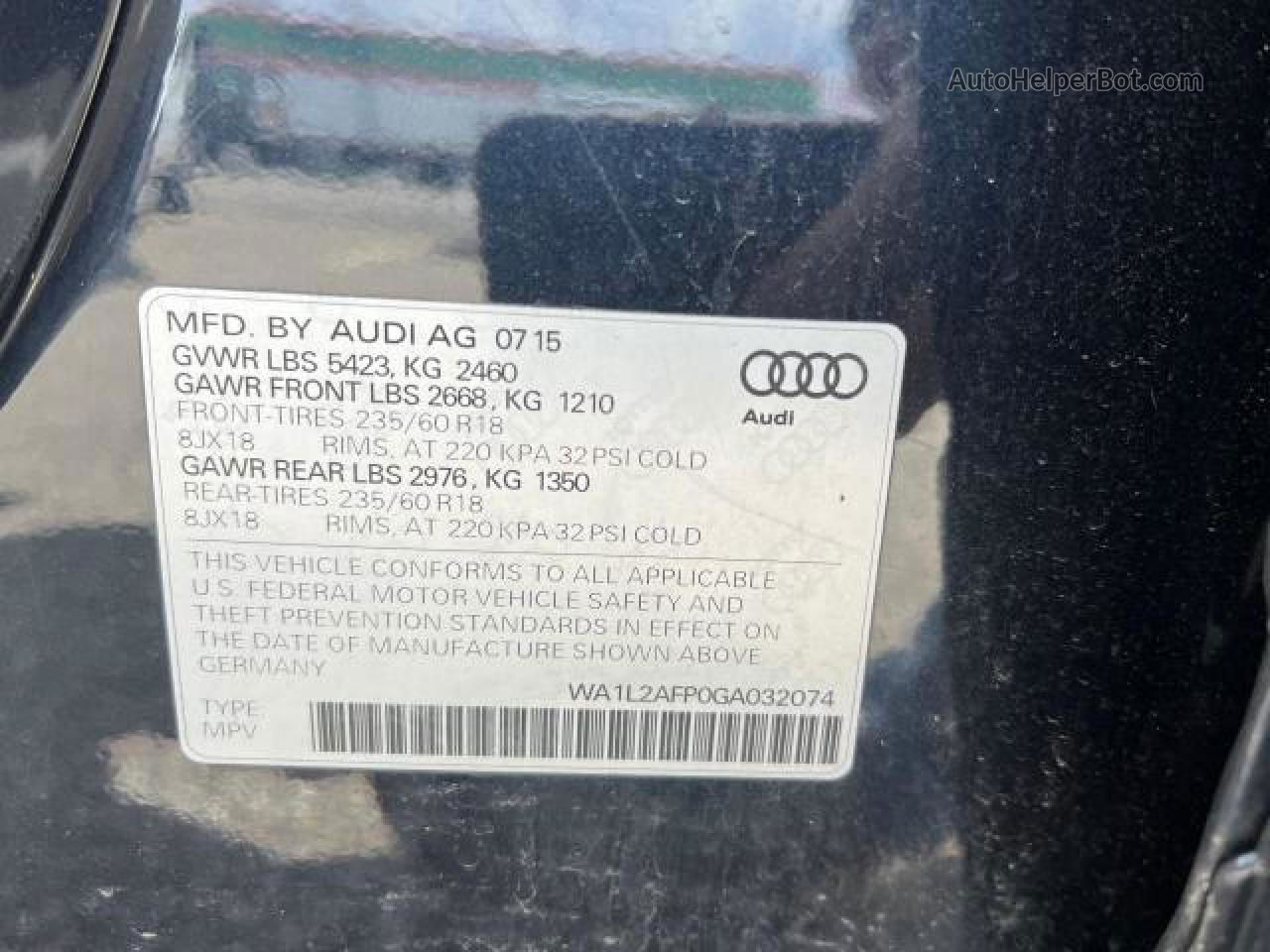 2016 Audi Q5 Premium Plus Синий vin: WA1L2AFP0GA032074