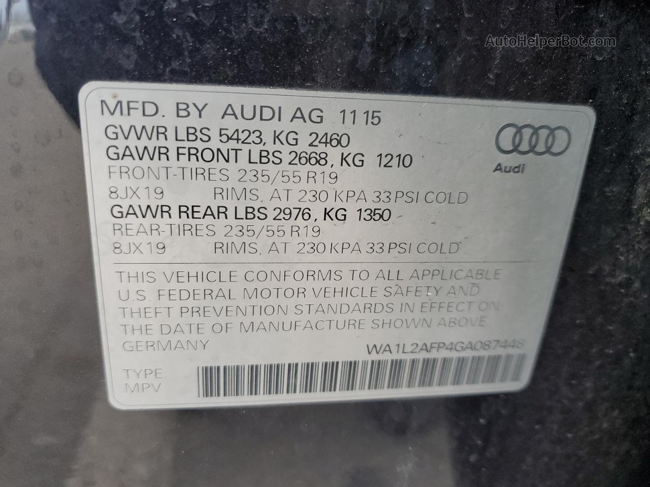 2016 Audi Q5 Premium Plus Blue vin: WA1L2AFP4GA087448